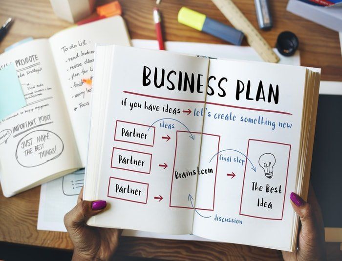 Man creating a business plan