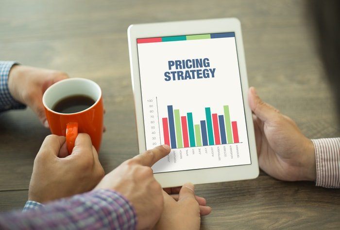An iPad with graph about pricing strategy