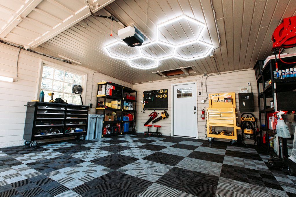 Detailing shop with tools and equipment